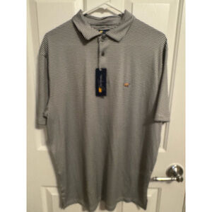 NWT Jack Nicklaus Golf Men’s Black/White Striped Bear Short Sleeve Polo Medium